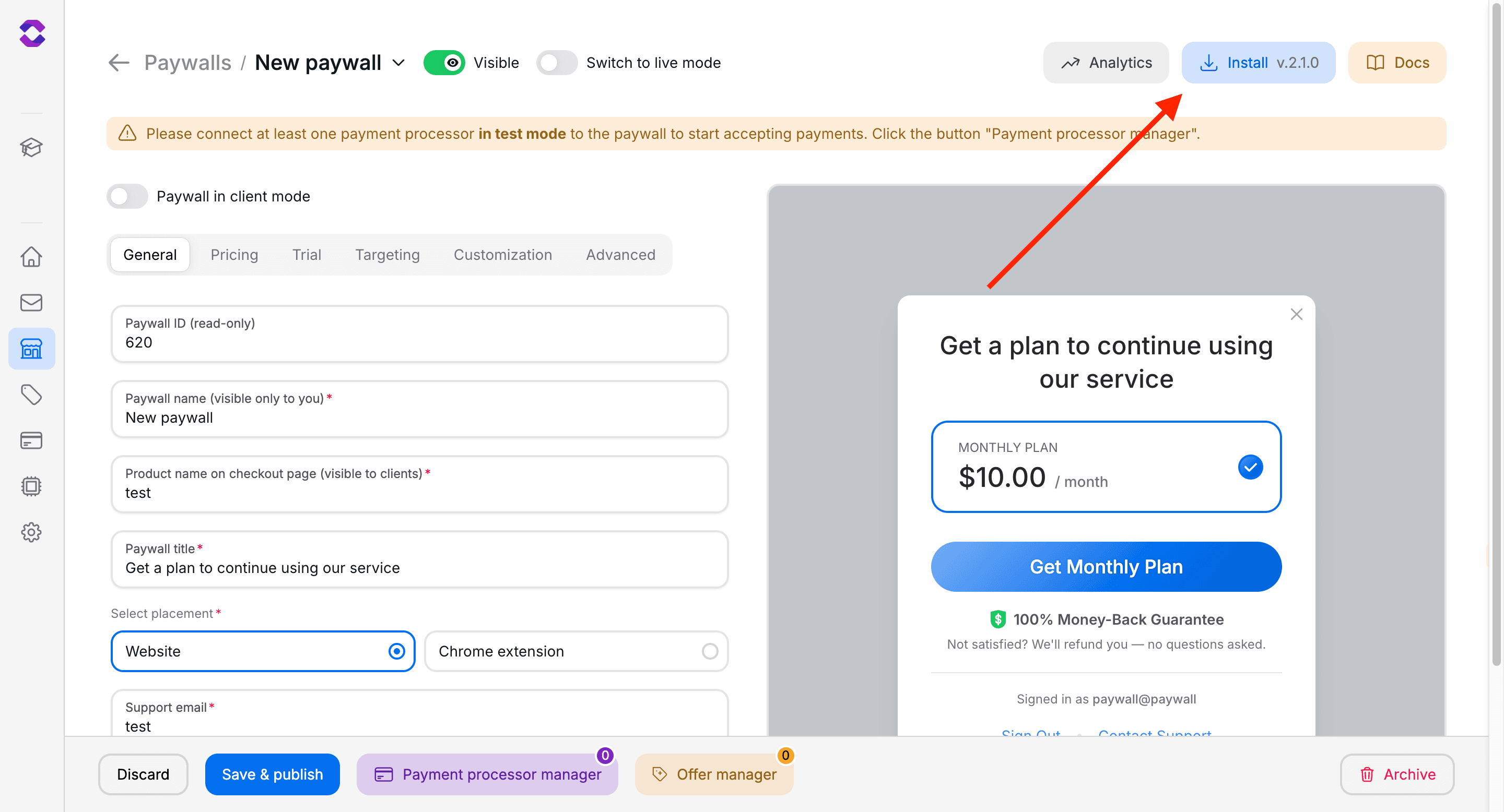 Create paywall